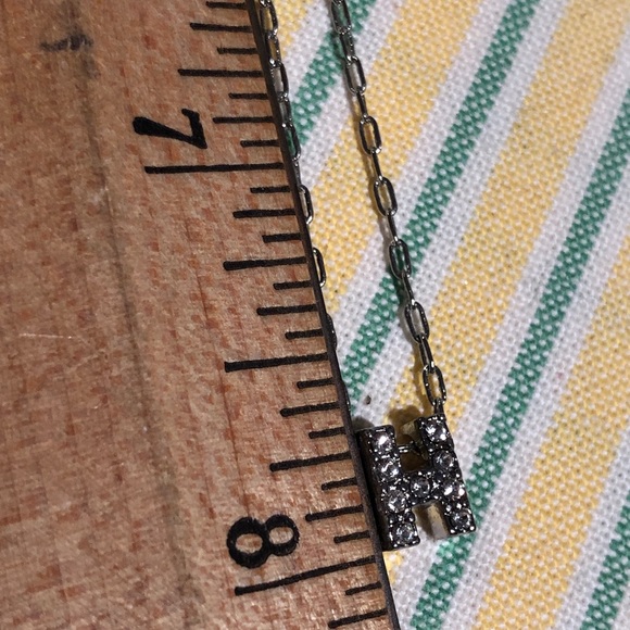Miriam Haskell crystal initial letter H necklace - Picture 9 of 9